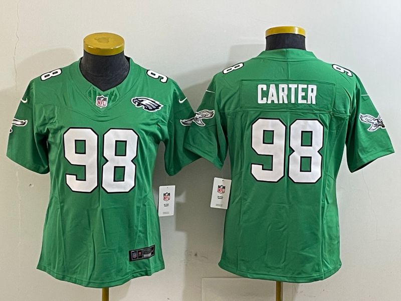 Youth Philadelphia Eagles 98 Carter Green three generations 2025 Nike Vapor Limited NFL Jersey style 3